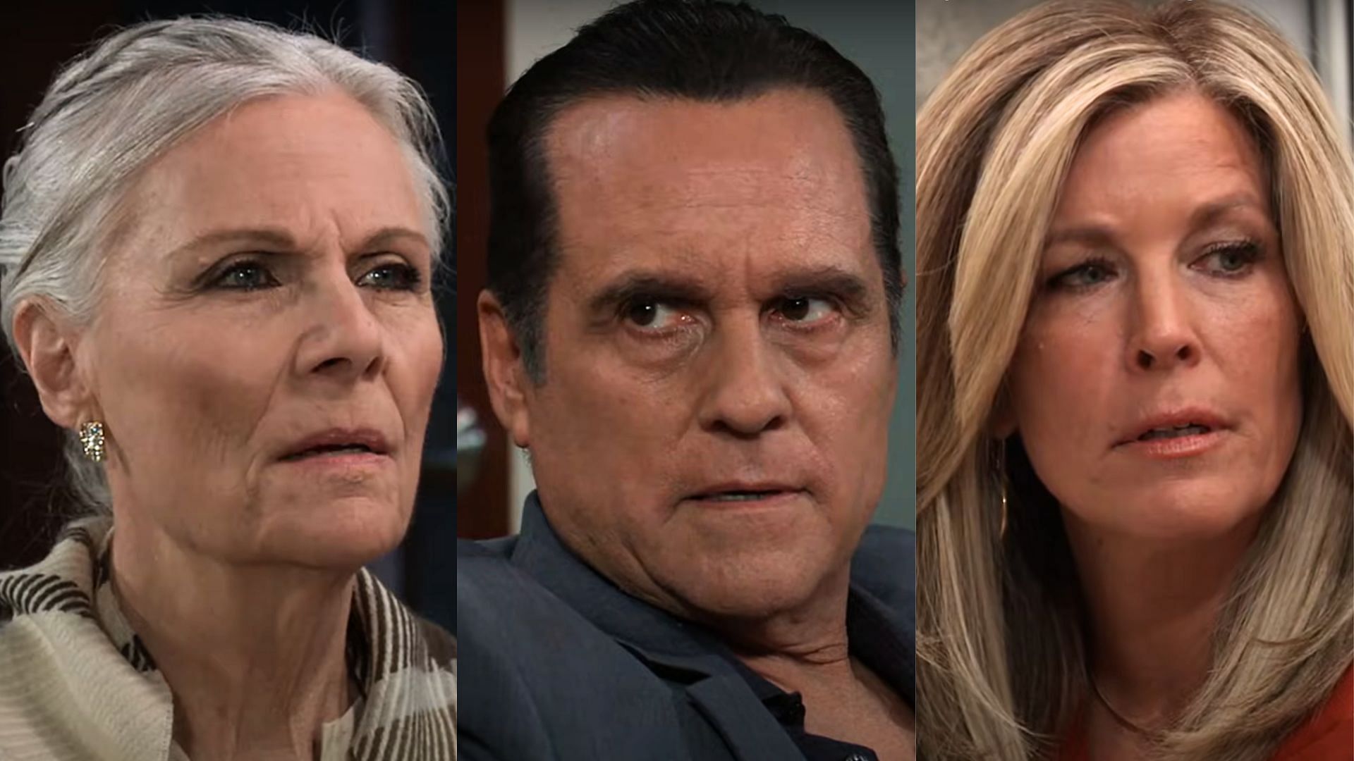 Tracy Quartermaine, Sonny Corinthos and Carly Spencer of General Hospital (Image via YouTube/@General Hospital)