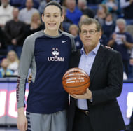 Geno Auriemma and Breanna Stewart. - Source: David Butler II, Imagn