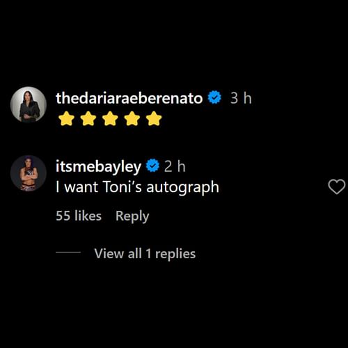 Bayley wants Toni Cassano's autograph [Picture Credits: Sonya Deville's Instagram post]