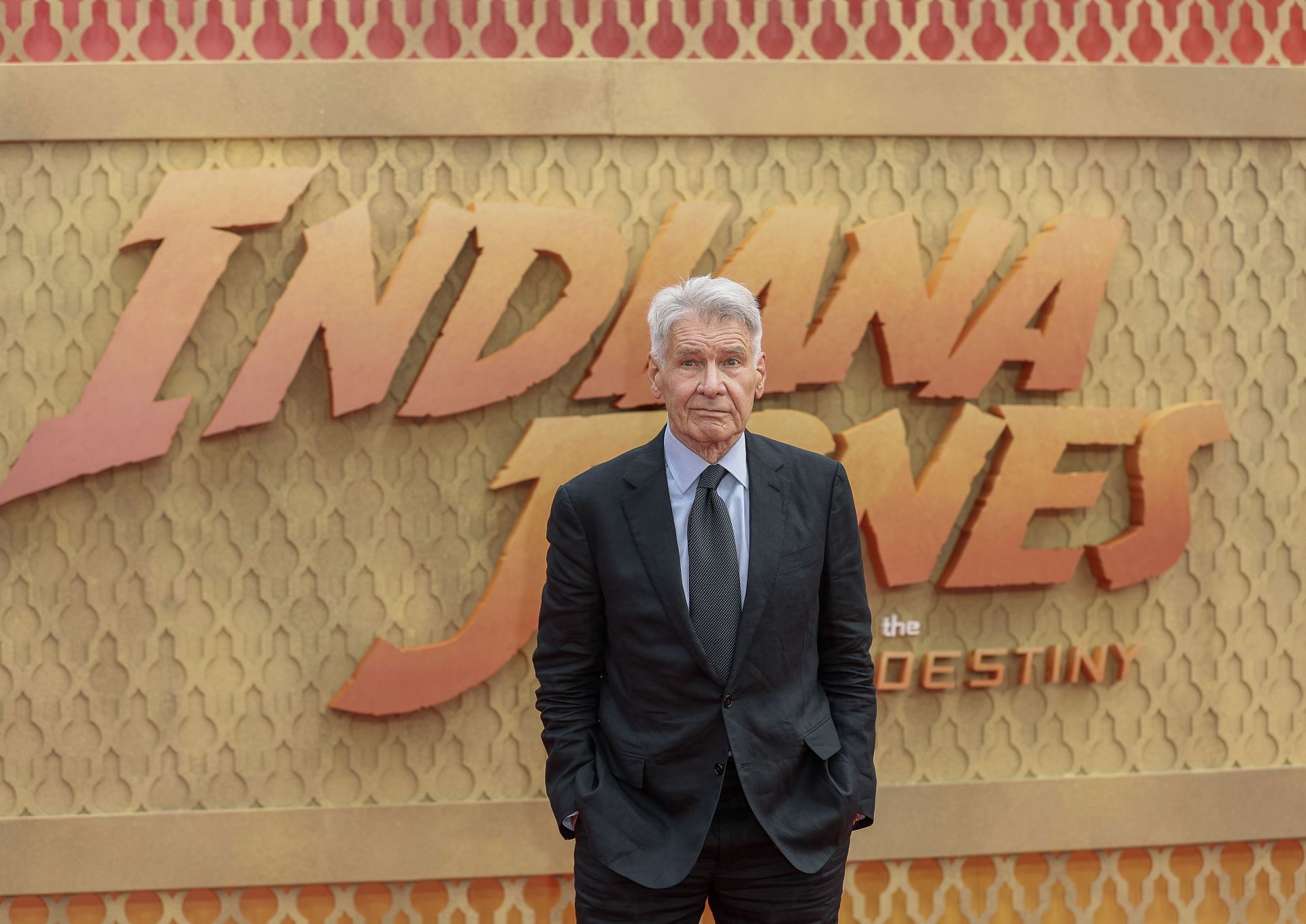 Harrison Ford at the UK premiere of Indiana Jones And The Dial Of Destiny in June 2023 (Image via Getty)