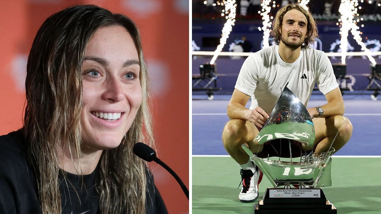 Paula Badosa is happy for her boyfriend Stefanos Tsitsipas after his win in Dubai. (Image credits: Getty)