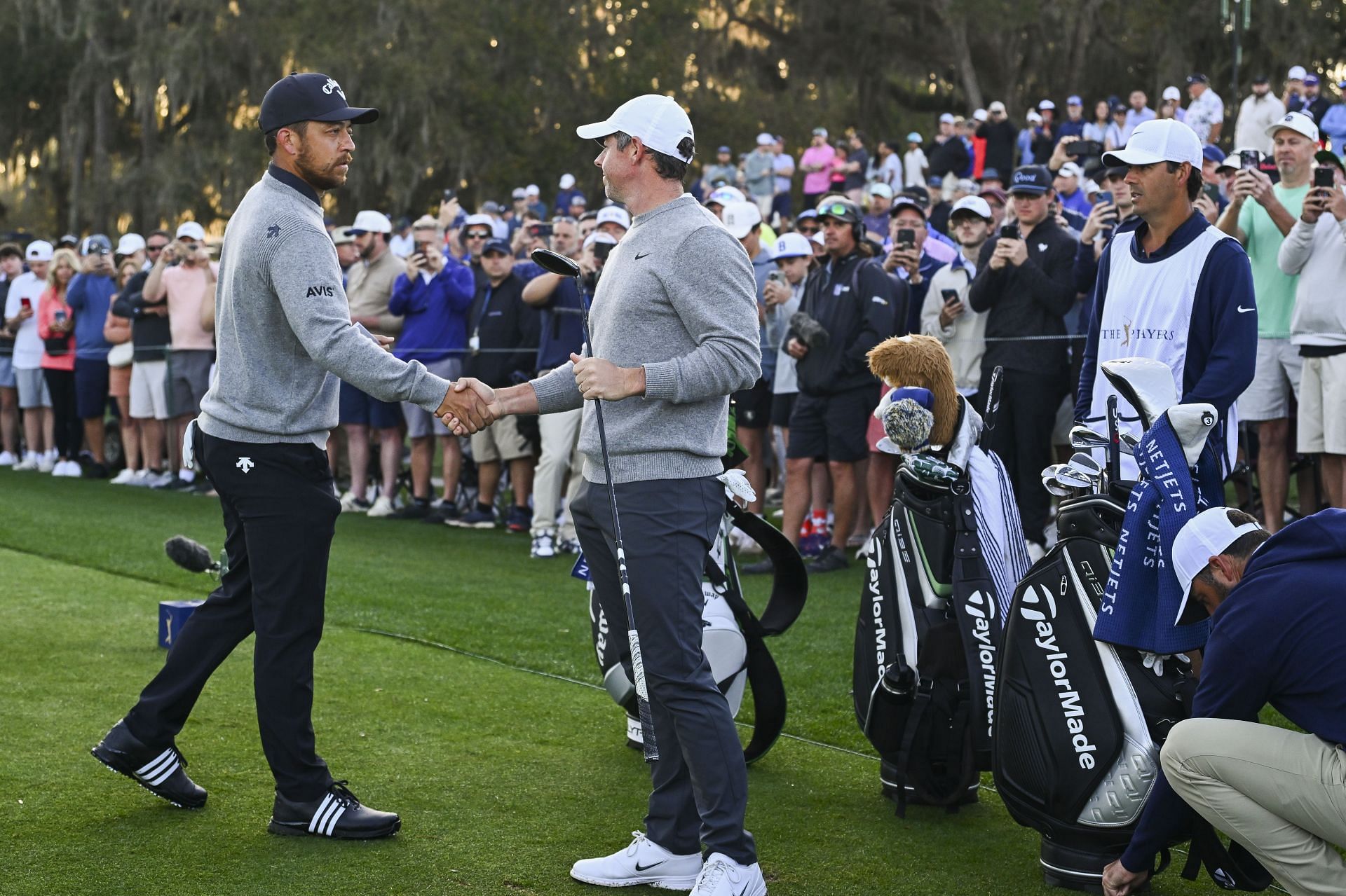 Rory McIlroy and Xander Schauffele at THE PLAYERS Championship 2025 (via Getty)