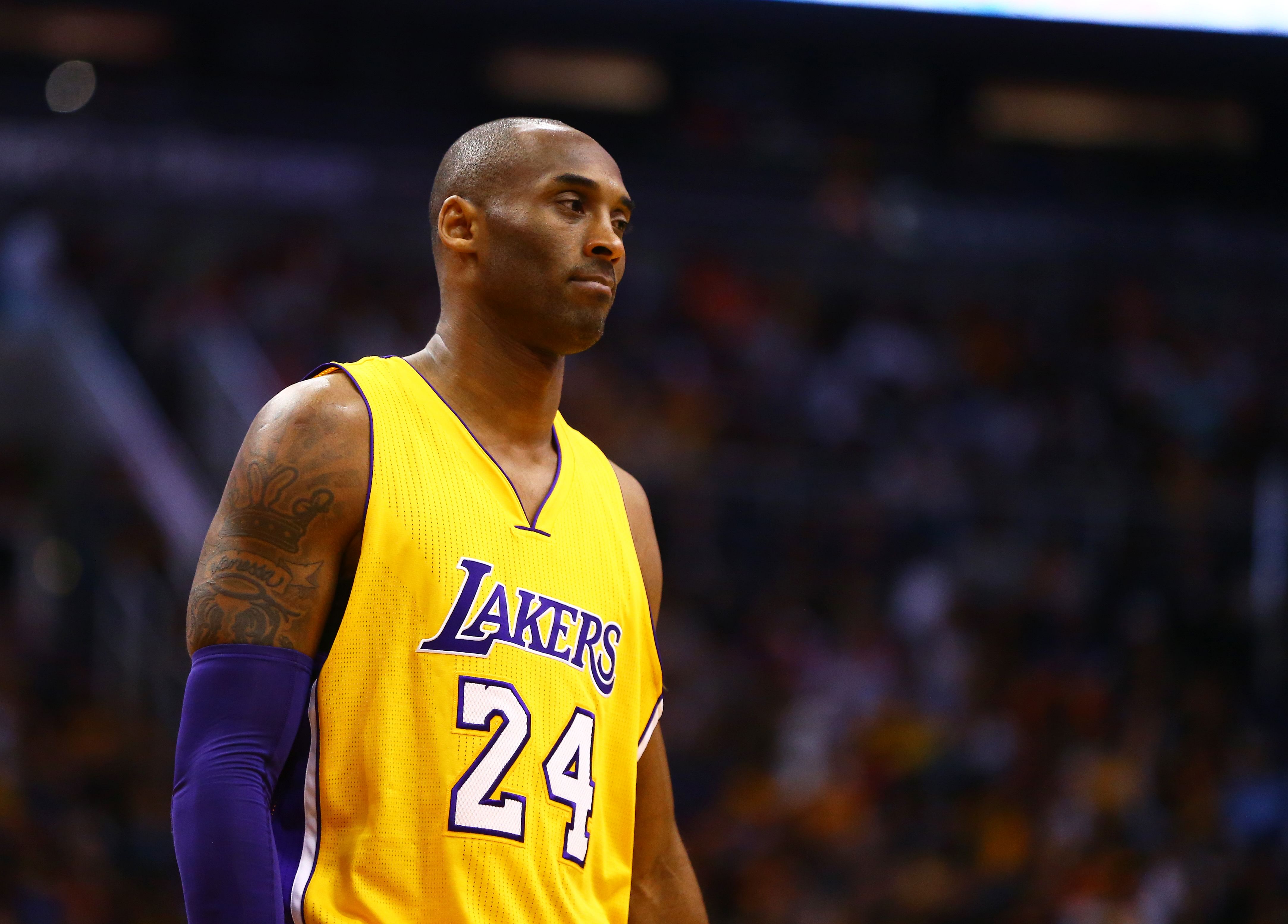 Los Angeles Lakers guard Kobe Bryant against the Phoenix Suns at Talking Stick Resort Arena. Photo Credit: Imagn