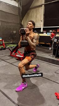 Meleek Thomas continues working out after the Overtime Elite season ended. (Source: Instagram/ meleek.thomas)