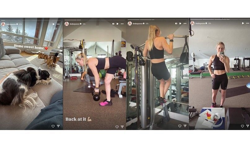 Screenshots of Lindsey Vonn&#039;s Instagram Story posts | Credits: IG/lindseyvonn