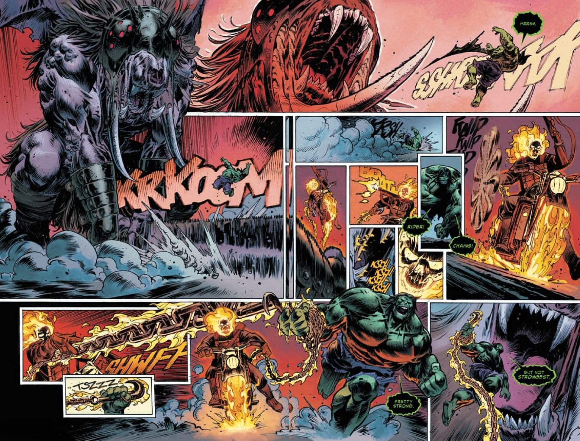 Ghost Rider and Hulk team up in Incredible Hulk (2023) #8. (Image via marvel.com)