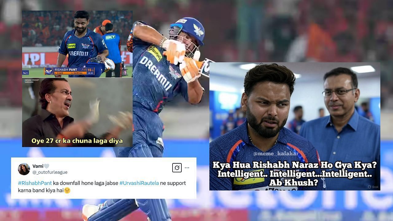 पंत ने 2 मैचों में सिर्फ 15 रन बनाए हैं (Pc: X@@meme_kalakar, X@Bhaveshlivelife, IPL)