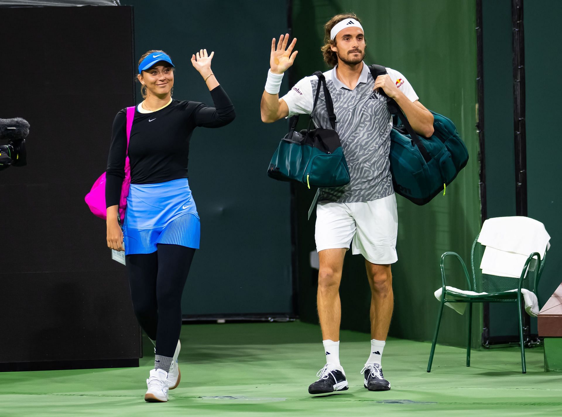 Paula Badosa and Tsitsipas in the BNP Paribas Open 2024 - Source: Getty