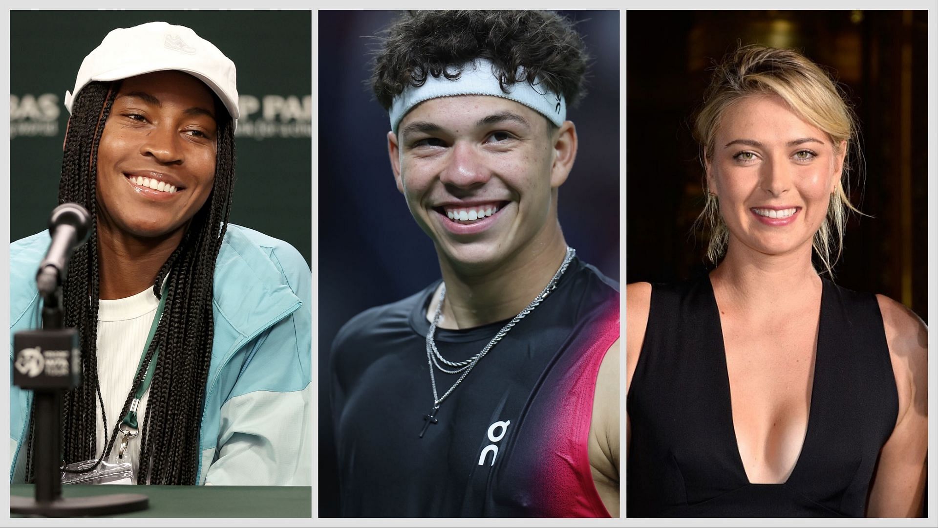 Coco Gauff, Ben Shelton and Maria Sharapova