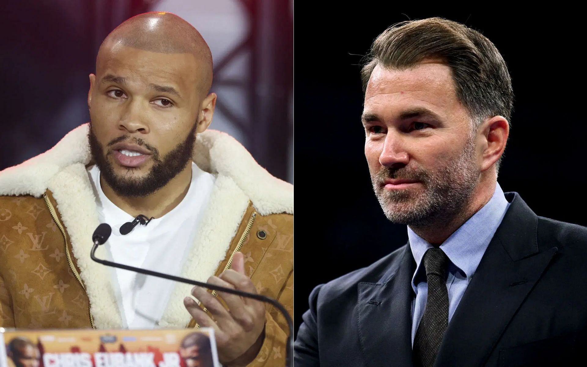 Chris Eubank Jr. (left) takes a jibe at Eddie Hearn (right) [Image courtesy: Getty]