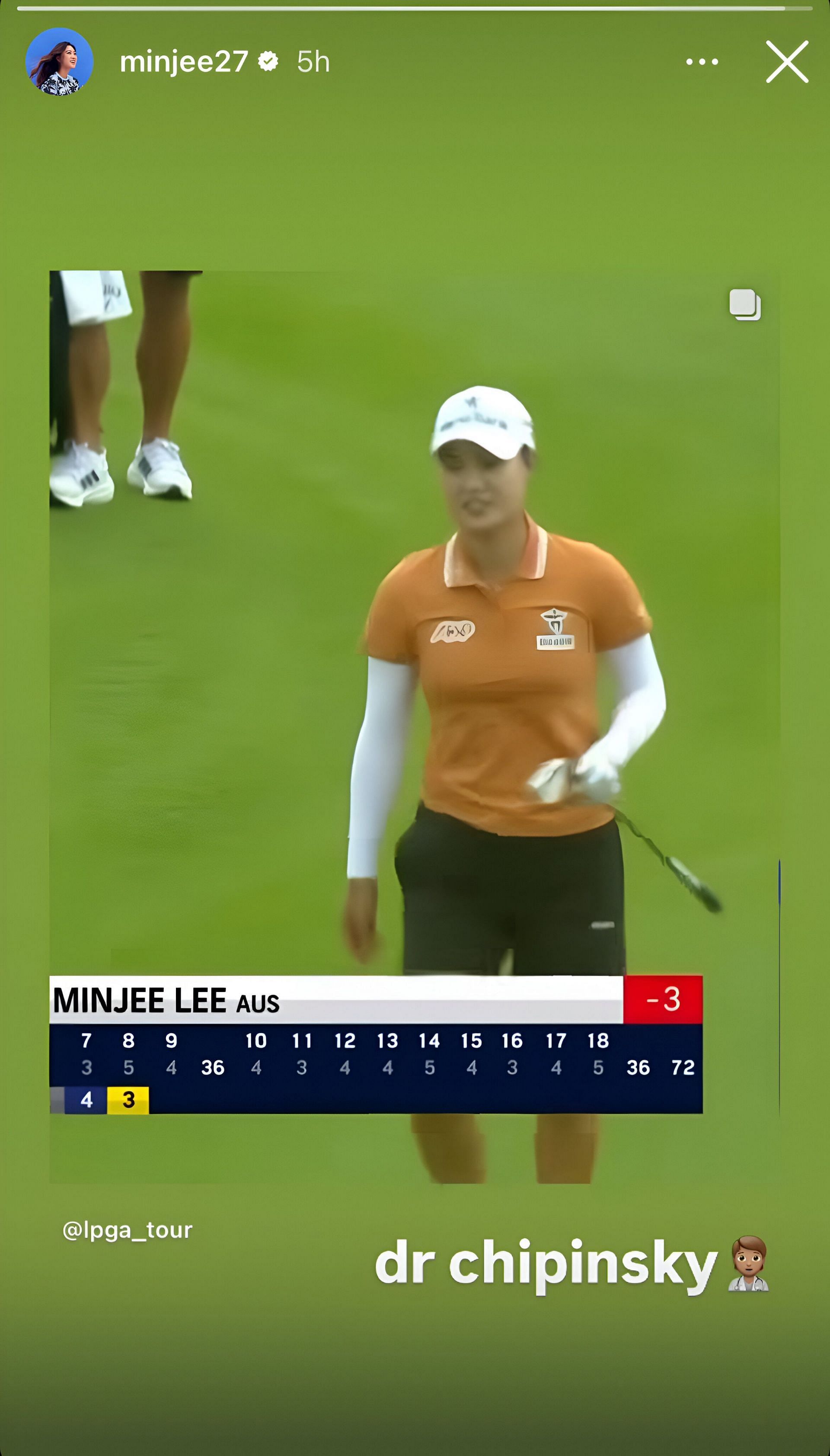 Minjee Lee calls herself Dr.Chipinsky. Image via Instagram @minjee27