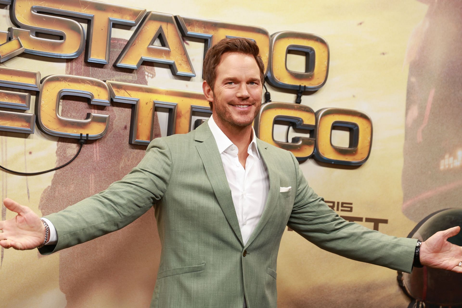 Chris Pratt at The Electric State Premiere In Madrid (Image via Getty)