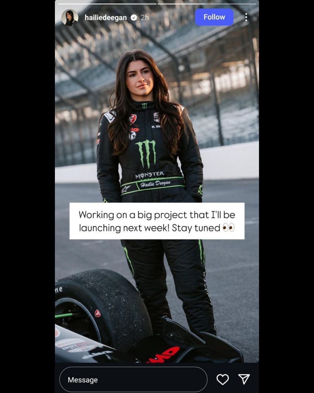 Hailie Deegan teases a project via @hailiedeegan