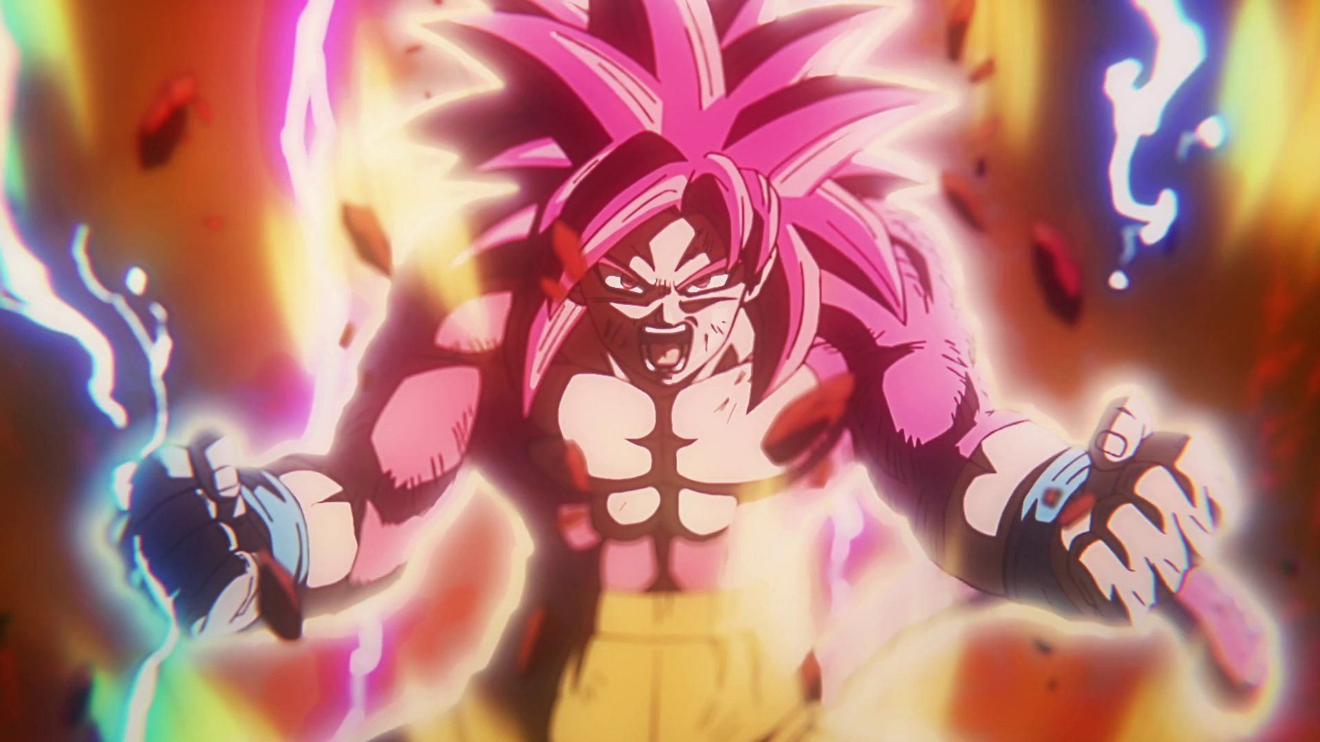 Super Saiyan 4 Goku powering up (Image via Toei Animation)