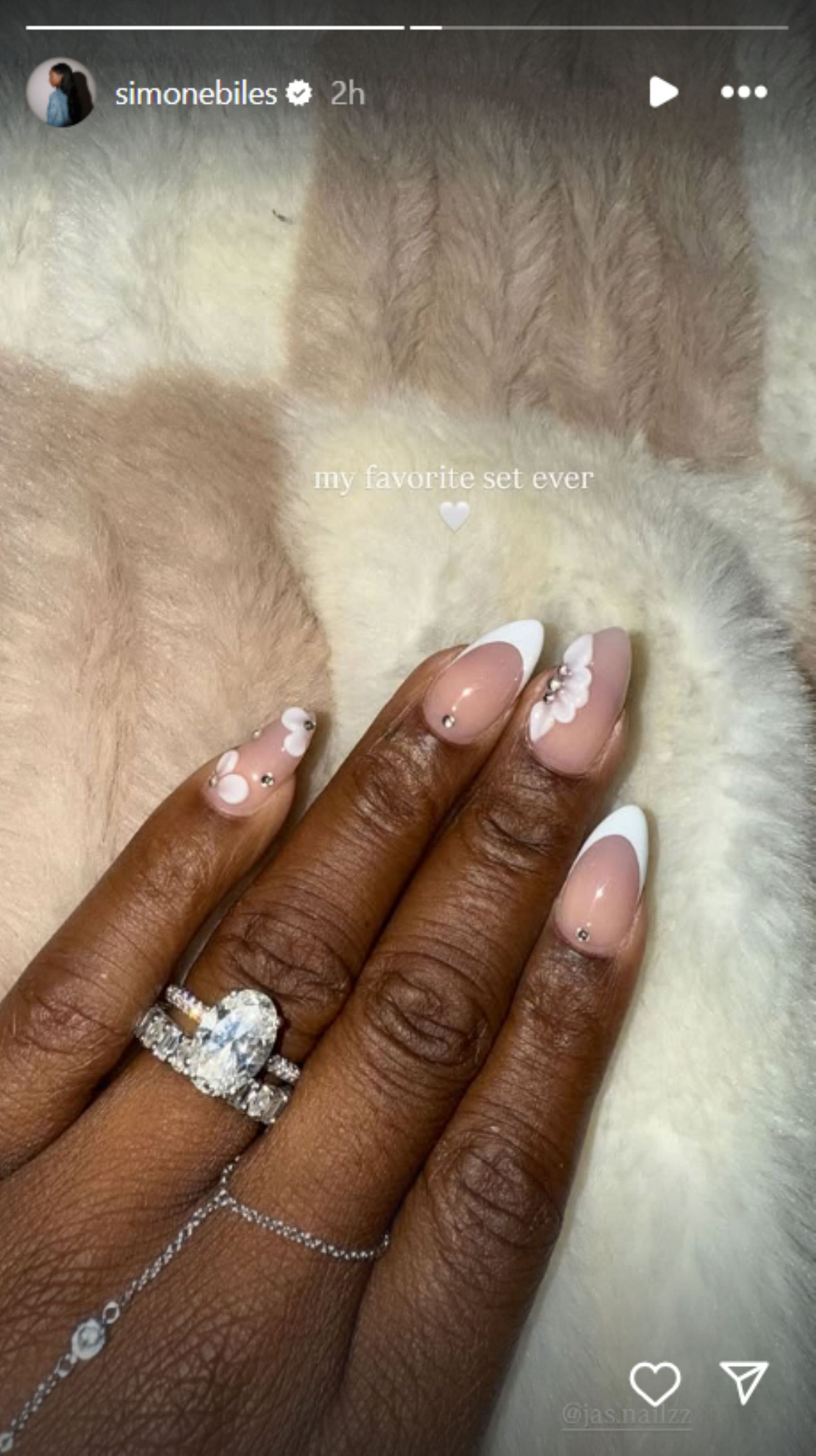 Simone Biles shows off her nails; Instagram - @simonebiles