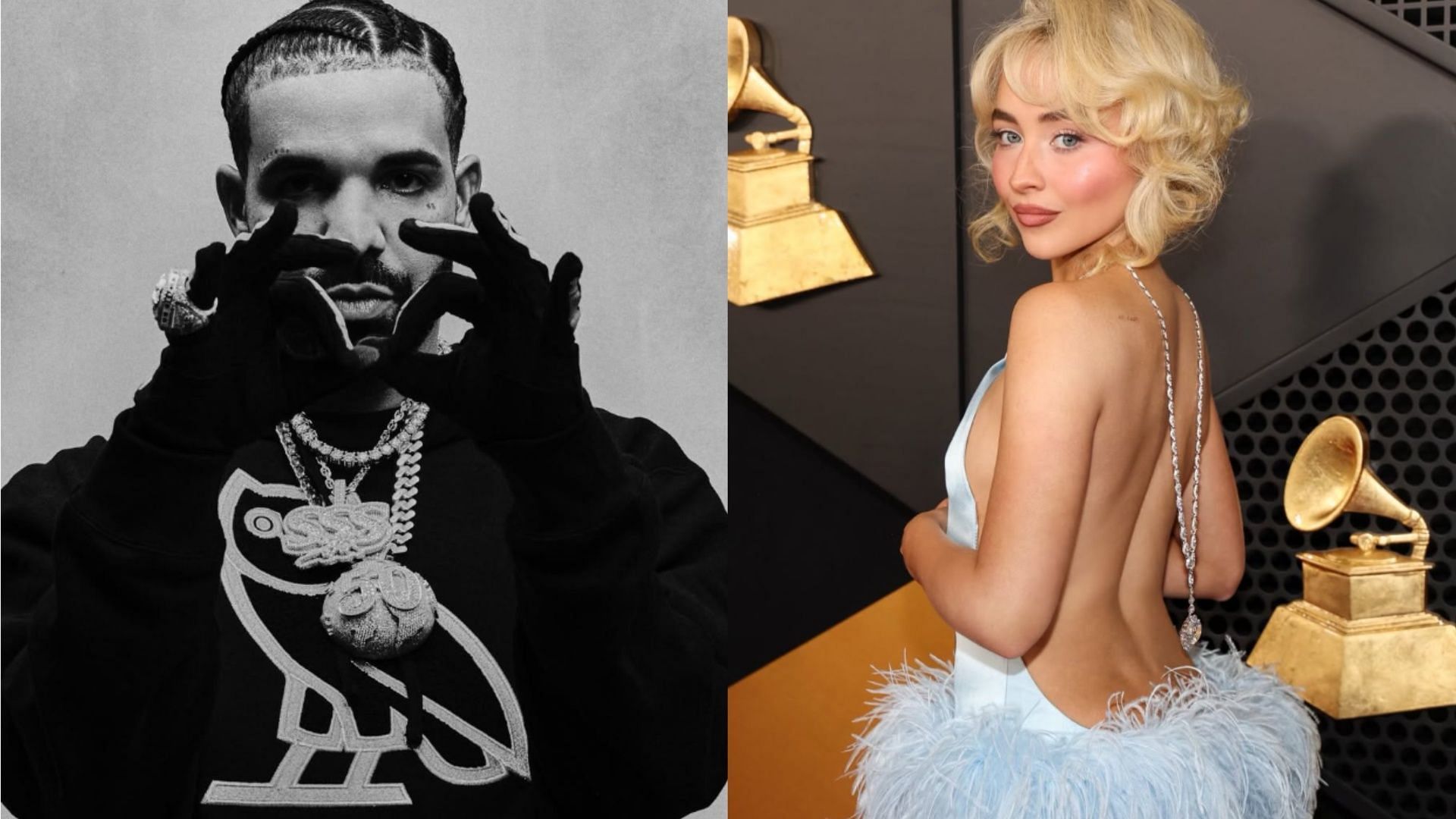 Video of Drake buying out club and listening to Sabrina Carpenter goes viral online (Image via champagnepapi and sabrinacarpenter/Instagram)