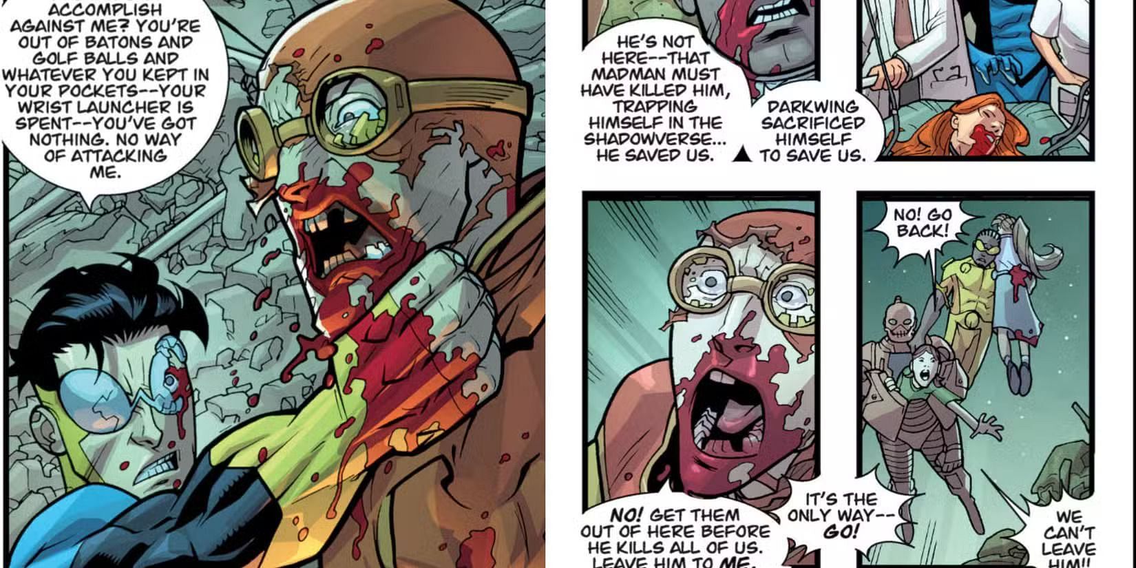 Rex Splode&#039;s final moments in the Invincible comics. (Image via imagecomics.com)