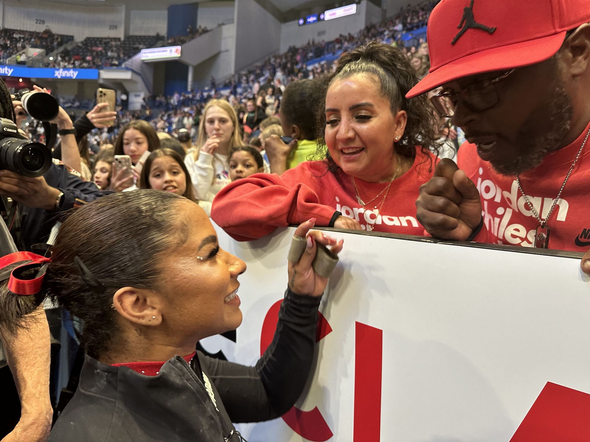 Jordan Chiles and her parents at the 2024 Core Hydration Classic - (Source: Getty)