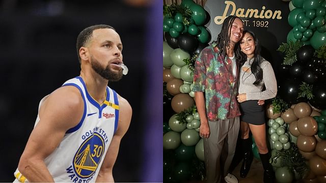 Stephen Curry of the Golden State Warriors during an NBA game, Sydell Curry and Damion Lee pose for a pic. Photo Credits: Imagn, Sydell Curry