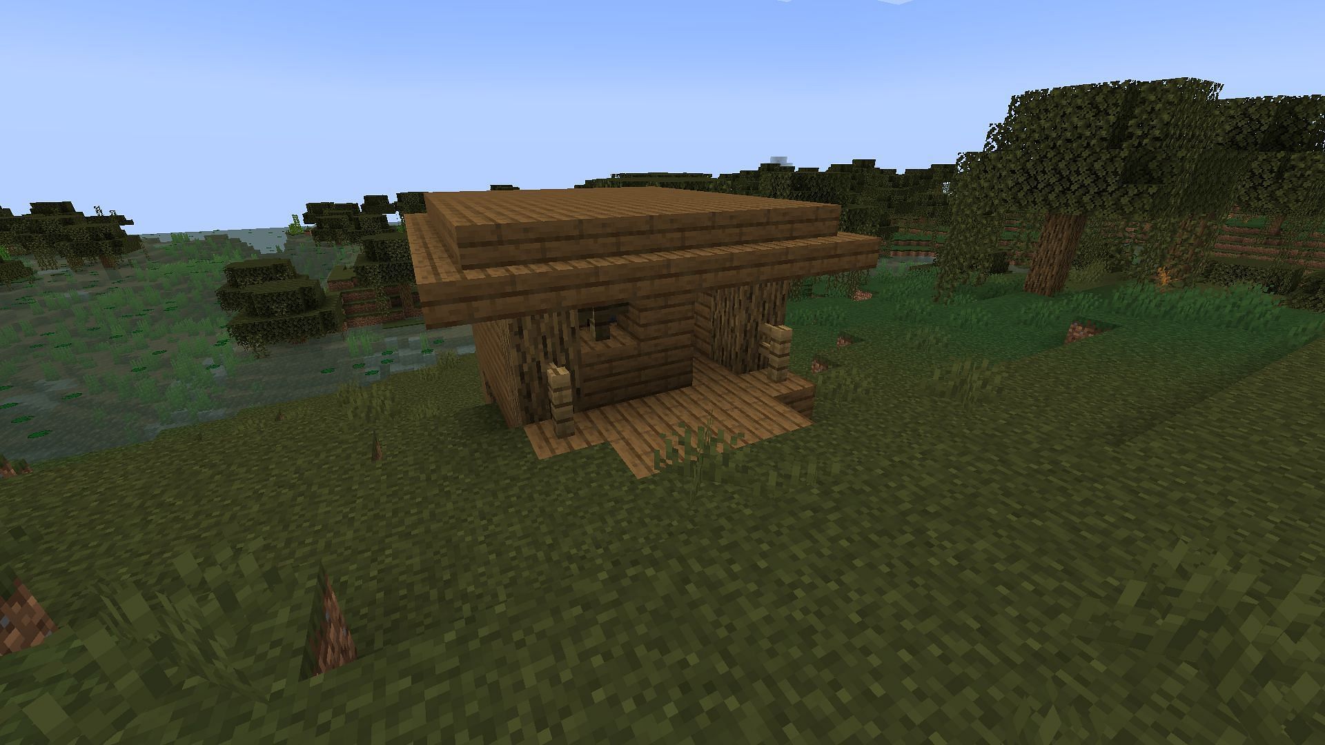 Witch huts have a very basic look (Image via Mojang Studios)