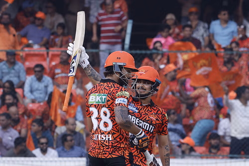 Ishan Kishan raises his bat to celebrate his half-century on SRH debut - Source: Getty