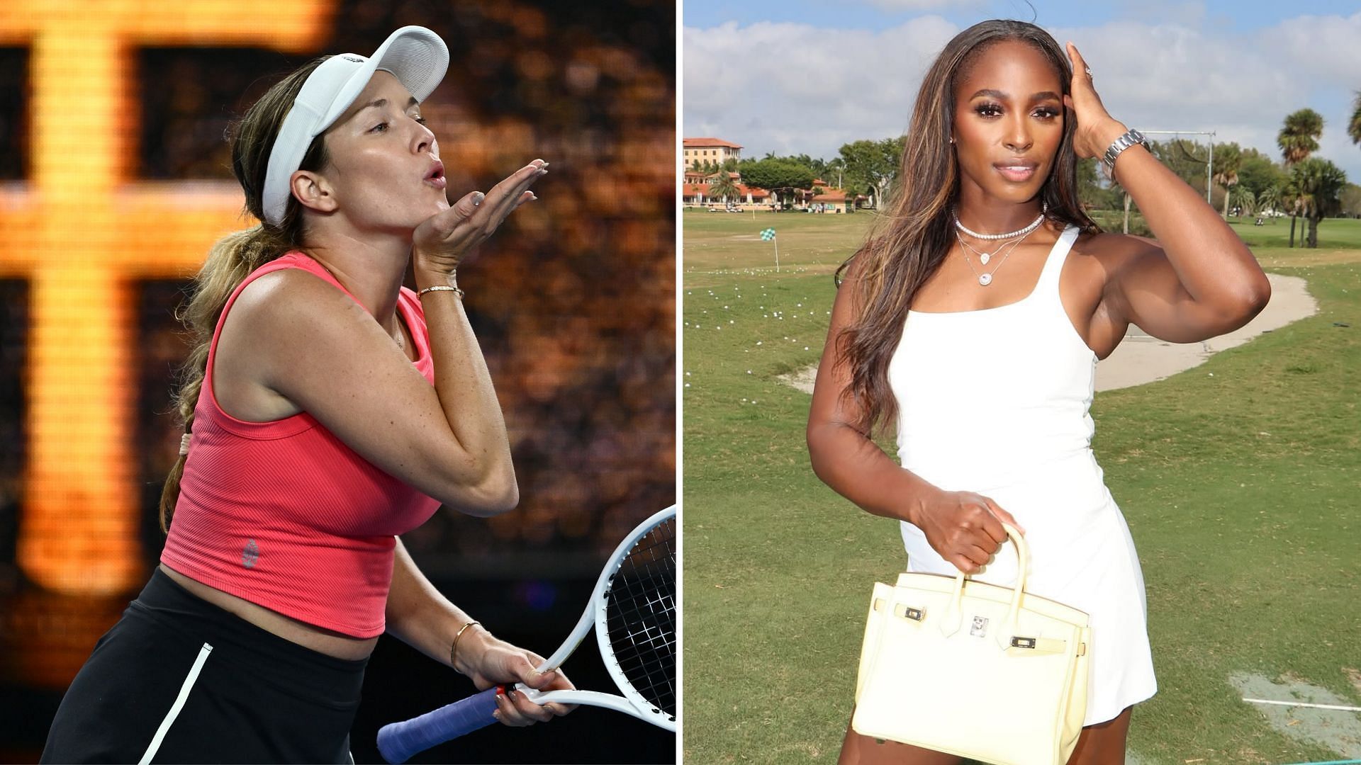 Danielle Collins (L) showers love to Sloane Stephens (R) - Source: Getty and Instagram