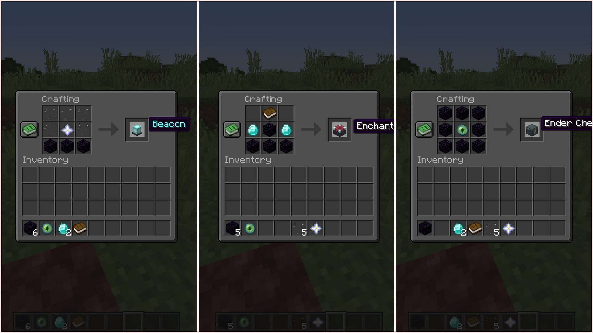 Obsidian can be used to make various blocks as well. (Image via Sportskeeda Gaming/Mojang Studios)