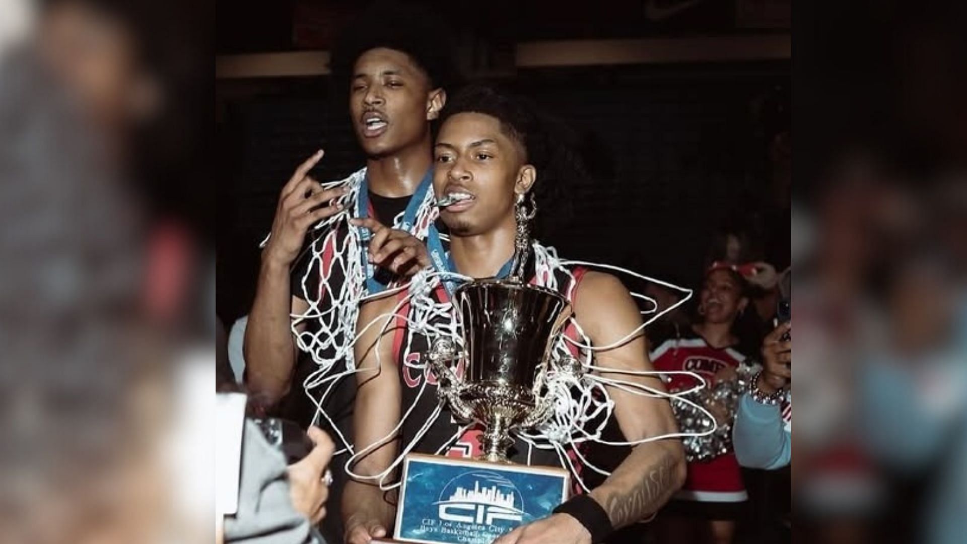 Westchester Sophomore Gary Ferguson celebrating after winning the LA City Section title over Chatsworth. (Image via Instagram @g.ferguson01)