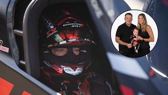 Tony Stewart’s team posts adorable picture of himself, wife Leah Pruett, and son Dominic
