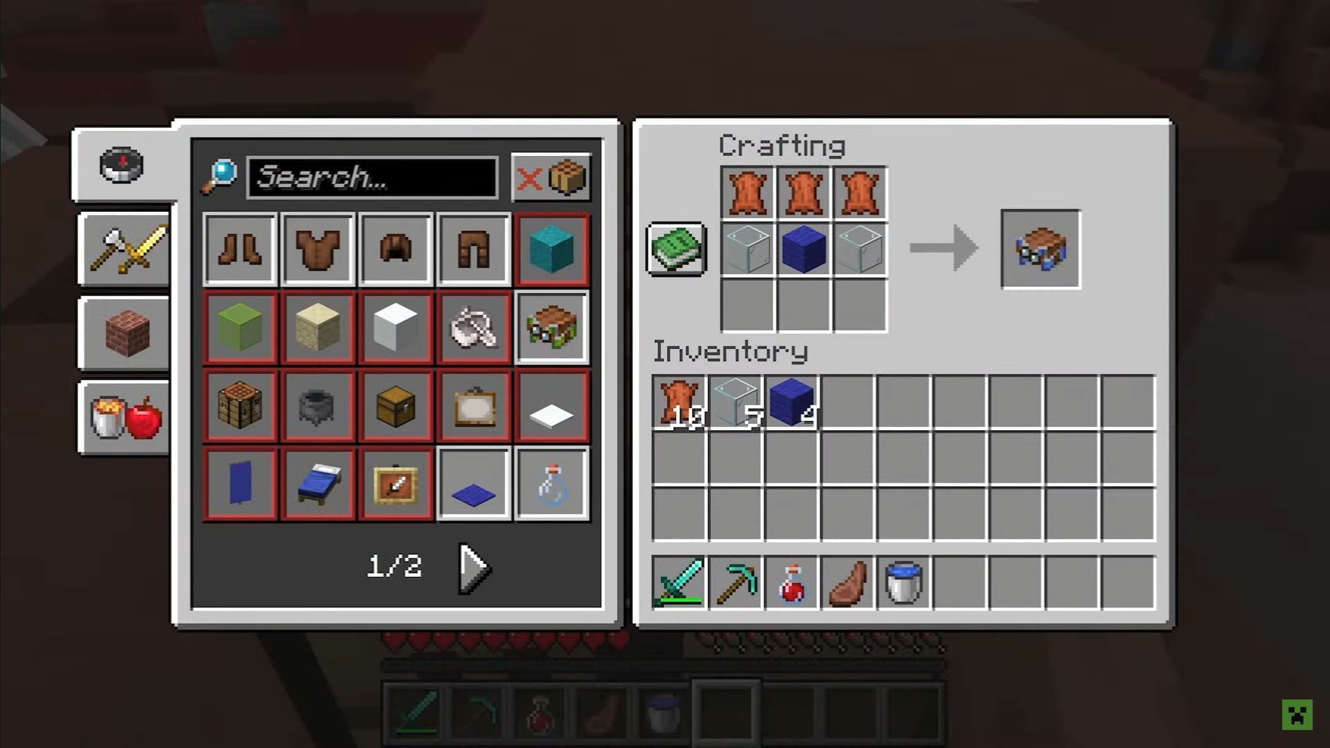 Follow this recipe to craft the ghast harness in Minecraft (Image via Mojang Studios)