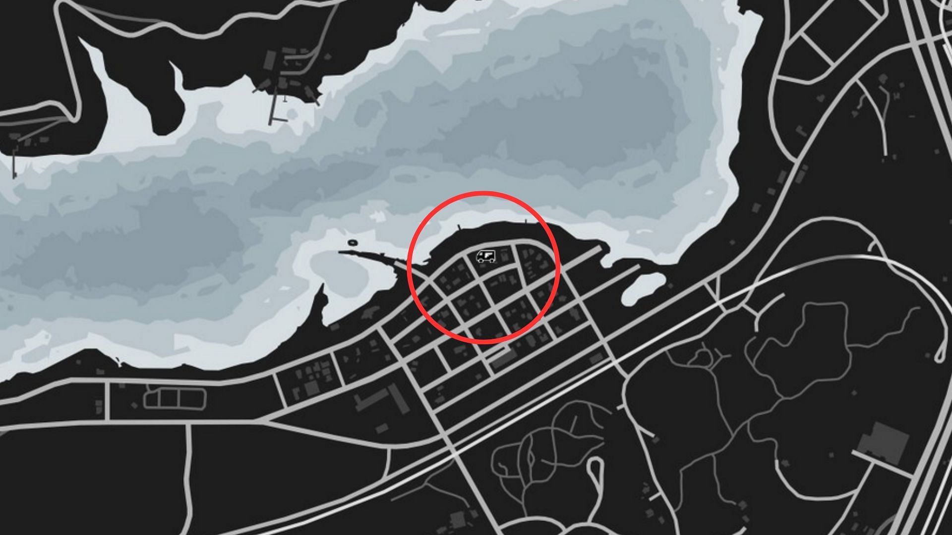 The exact coordinates of the GTA Online Gun Van Location Today (Image via Rockstar Games)