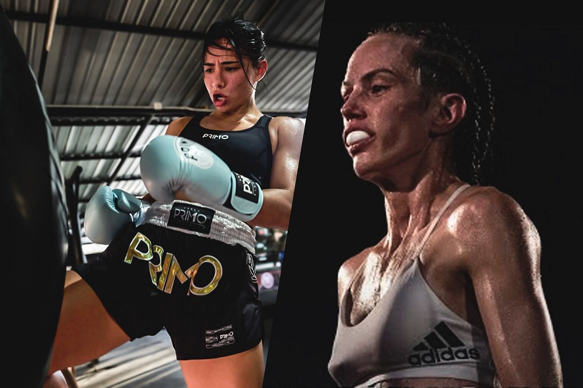 Allycia Hellen Rodrigues (left) and Marie McManamon (right). [Photos from ONE Championship]