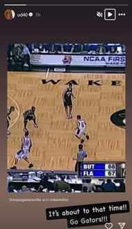 Udonis Haslem's IG story (Photo credits: ud40/Instagram)