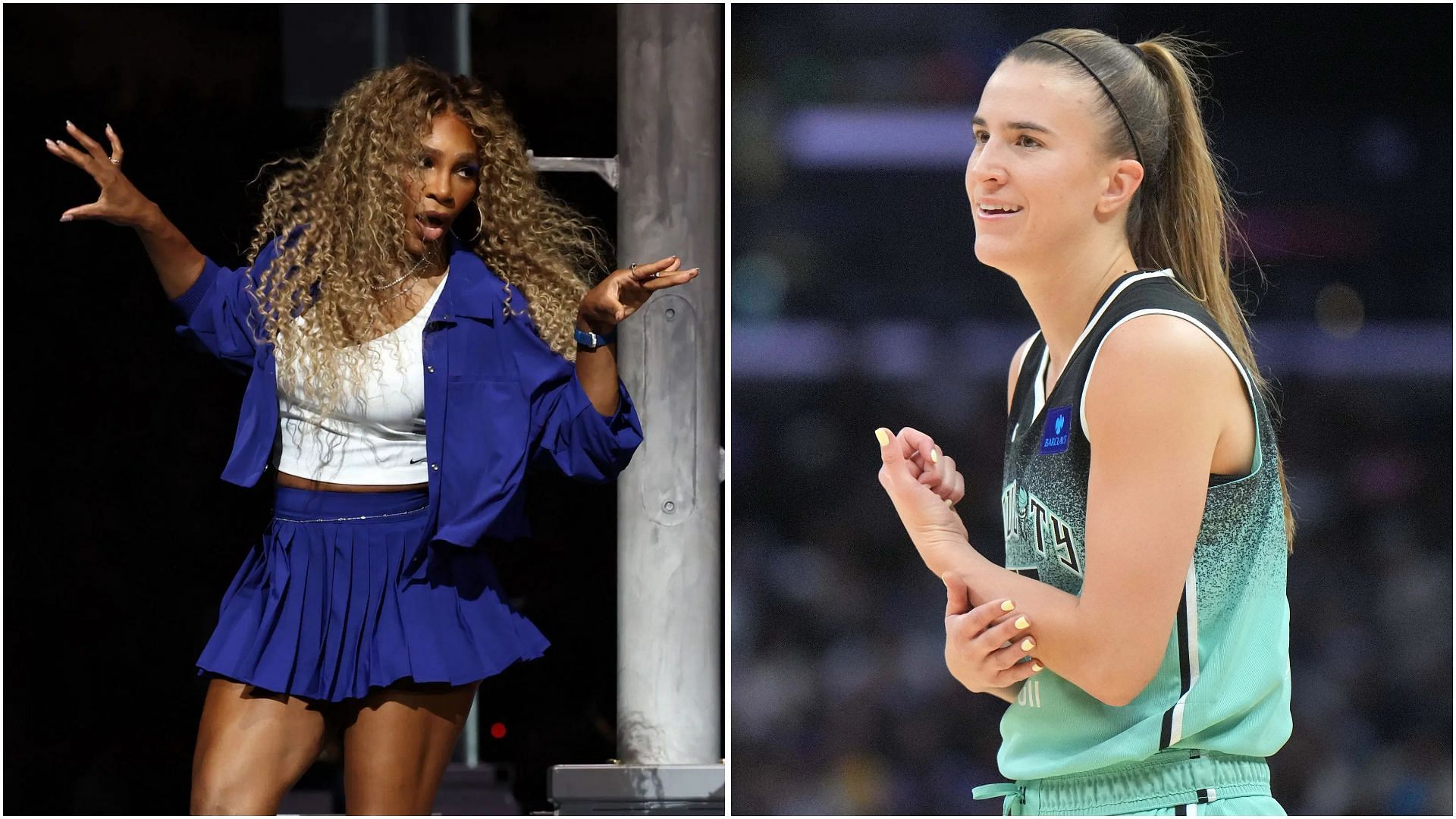 Sabrina Ionescu expresses desire to see Serena Williams rock her signature shoes. (Photos: GETTY and IMAGN)