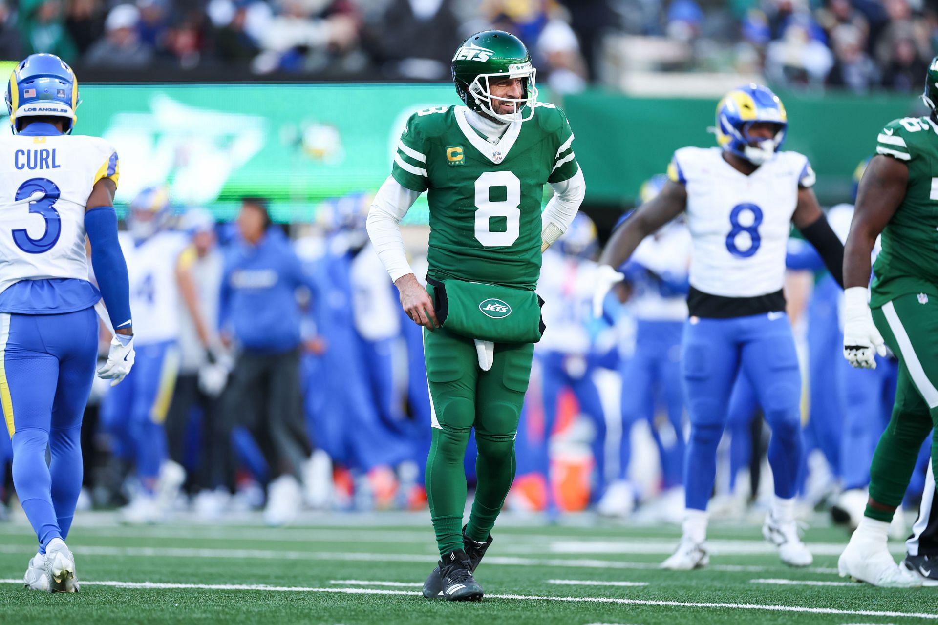 Aaron Rodgers at Los Angeles Rams v New York Jets - Source: Getty