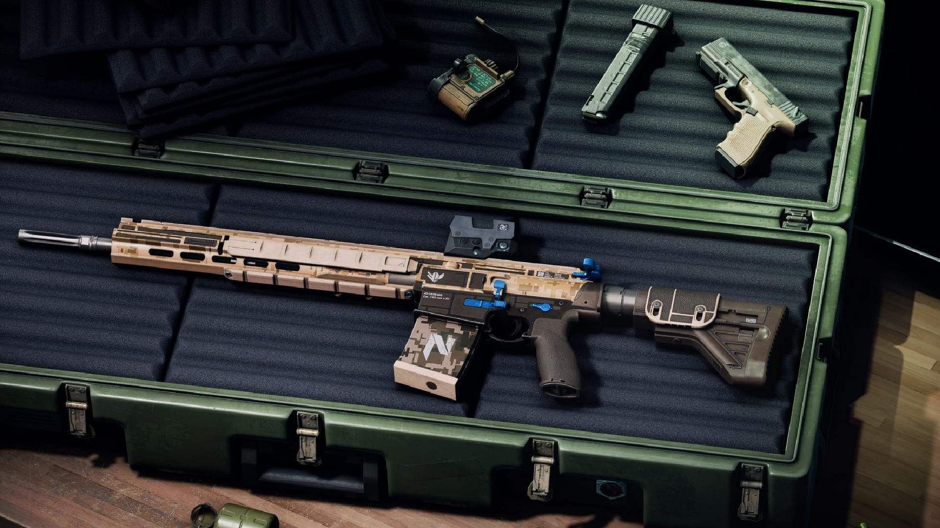 The G428 &ldquo;Future Sight&rdquo; weapon skin from the Battlefield 2042 War Machine Event (Image via Electronic Arts)