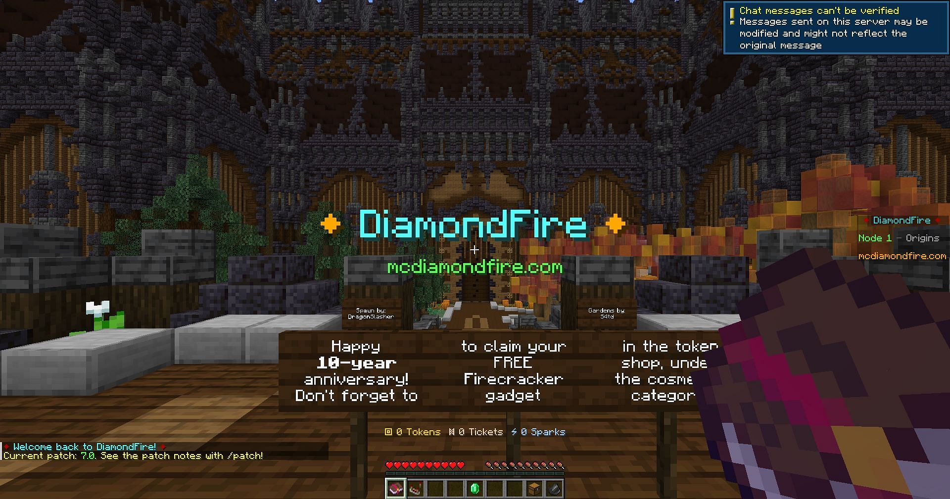 DiamondFire is a server where you can create your own mini-games (Image via Mojang Studios)