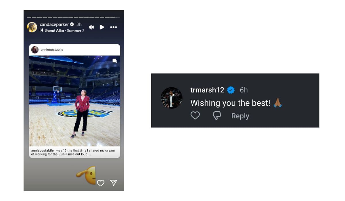 Candace Parker and Tyler Marsh send love to Annie Costabile on Instagram