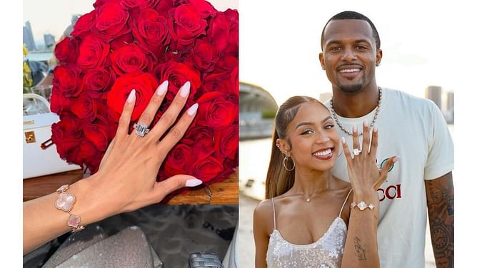 Deshaun Watson splashes $2,500,000 on 18k white gold, 20 carat diamond engagement ring for girlfriend Jilly Anais: Report