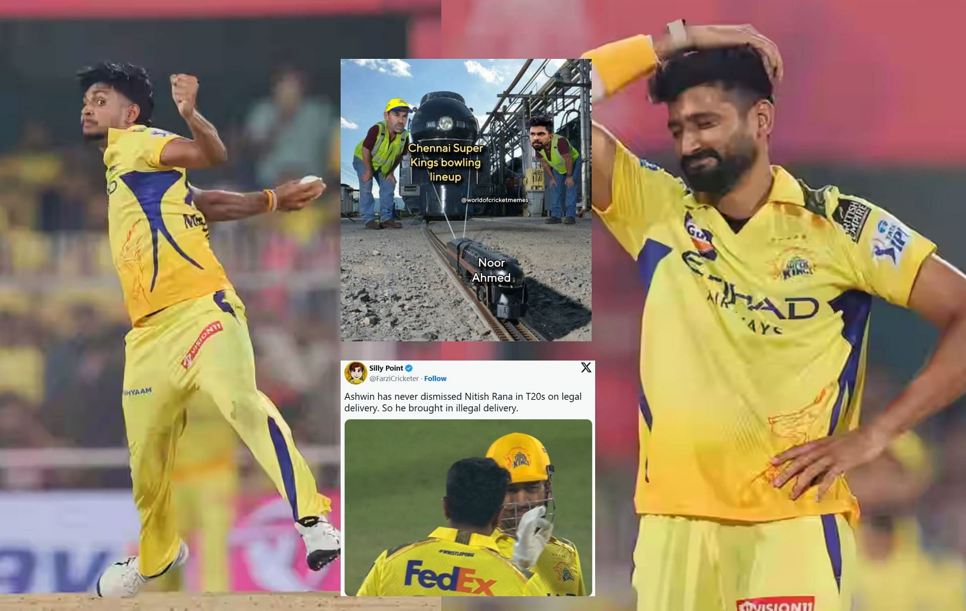 Fans react after 1st innings of CSK vs RR clash. (Images: bcci.tv, X - @FarziCricketer, Instagram - worldofcricketmemes_)