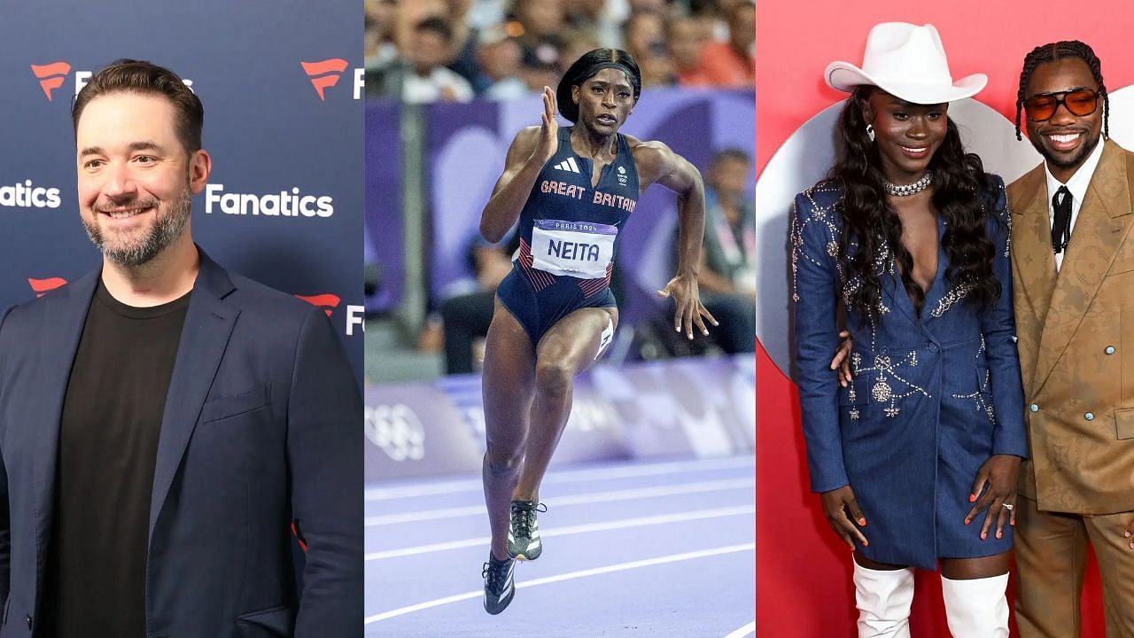 Alexis Ohanian, Daryll Neita, Junelle Bromfield and Noah Lyles (Image via: All three via Getty)