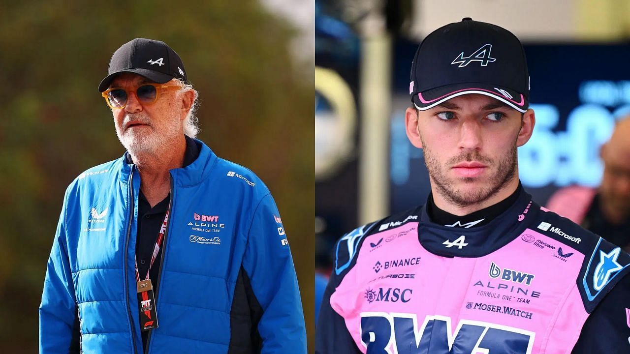 Alpine executive Flavio Briatore [L] with driver Pierre Gasly [R] [Image Source: Getty]