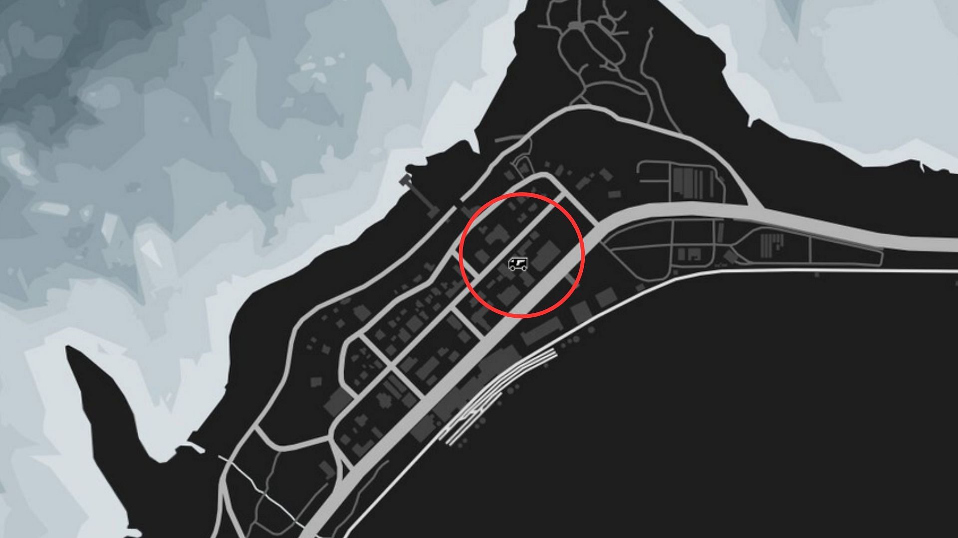 The exact coordinates of the GTA Online Gun Van Location Today (Image via Rockstar Games)