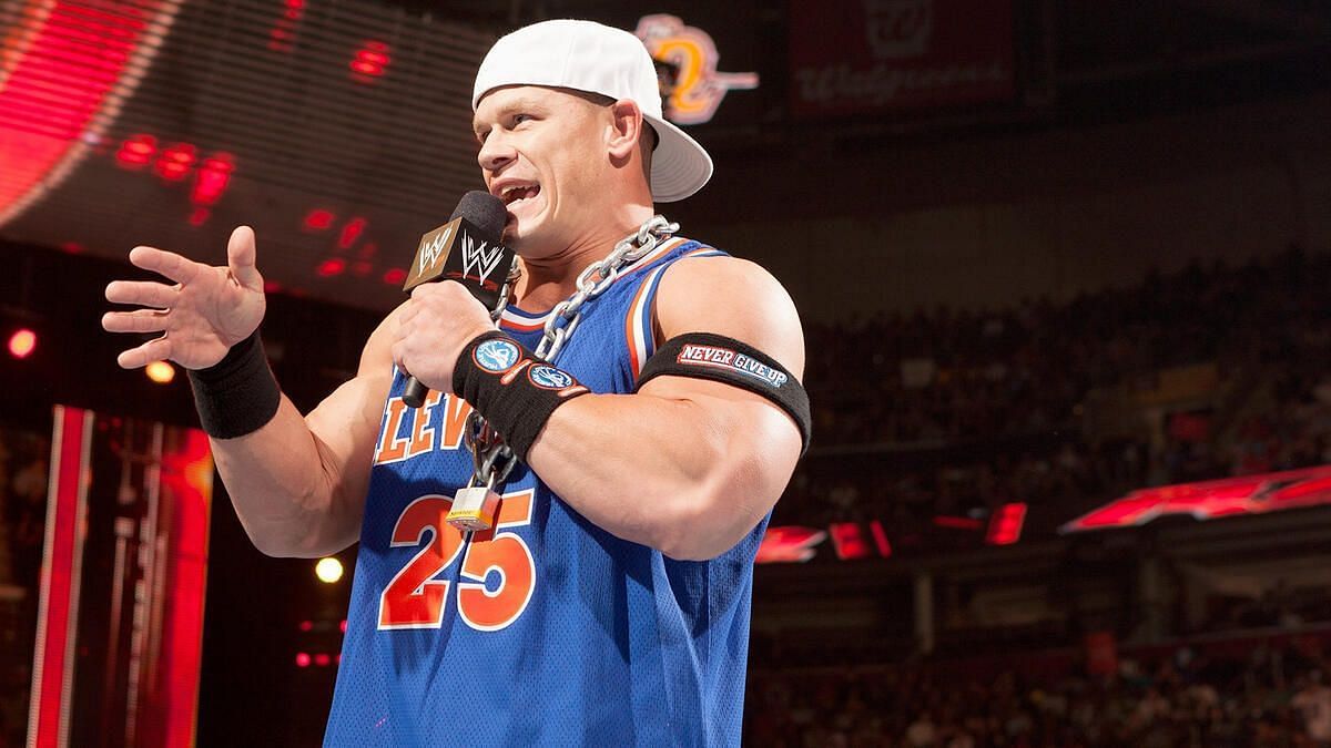 John Cena using his Dr. of Thuganomics gimmick (Photo credit: WWE.com)