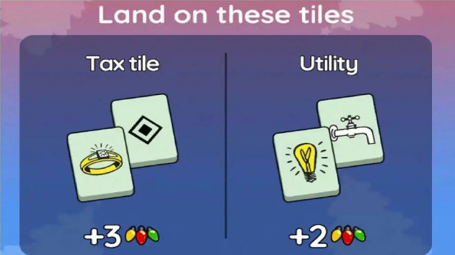 Land on Tax and Utility tiles to earn points for the event (Image for reference via Scopely)