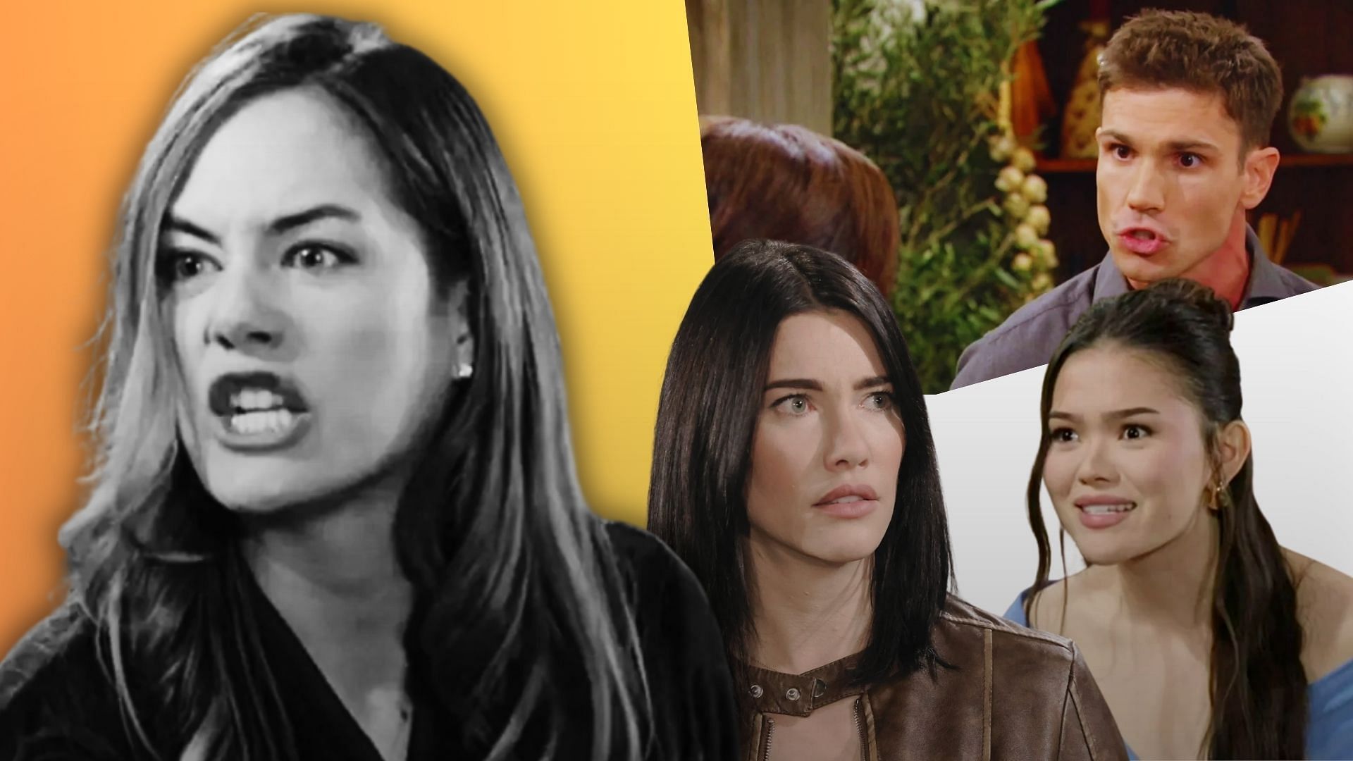 Hope, Steffy, Luna and Finn on The Bold and The Beautiful (Custom edit by Sportskeeda, Original Image [CBS])