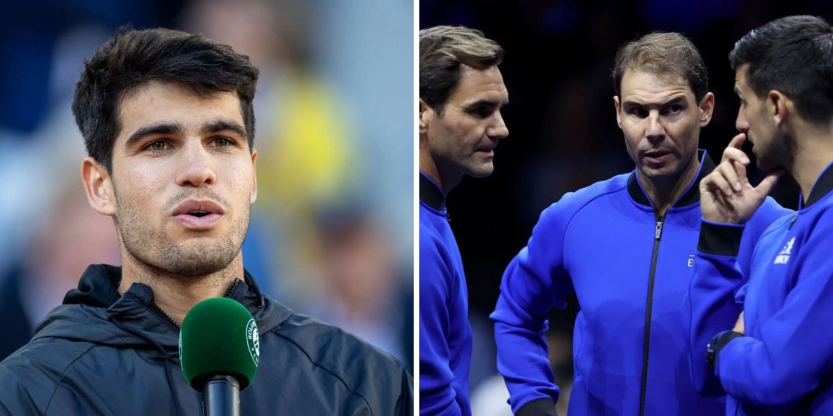 Carlos Alcaraz on facing Roger Federer, Rafael Nadal and Novak Djokovic; ( Source - Getty Images)