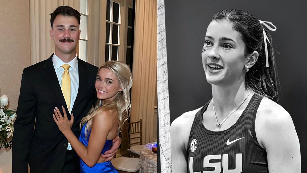 Paul Skenes with Olivia Dunne (L), Late LSU athlete Dillon Reidenaur (R) (Images from - Instagram.com/@livvydunne, Instagram.com/@lsutrackfield) 