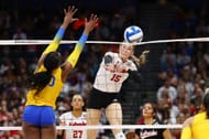Andi Jackson playing at the 2023 Division I Women's Volleyball Championship - (Source: Getty)