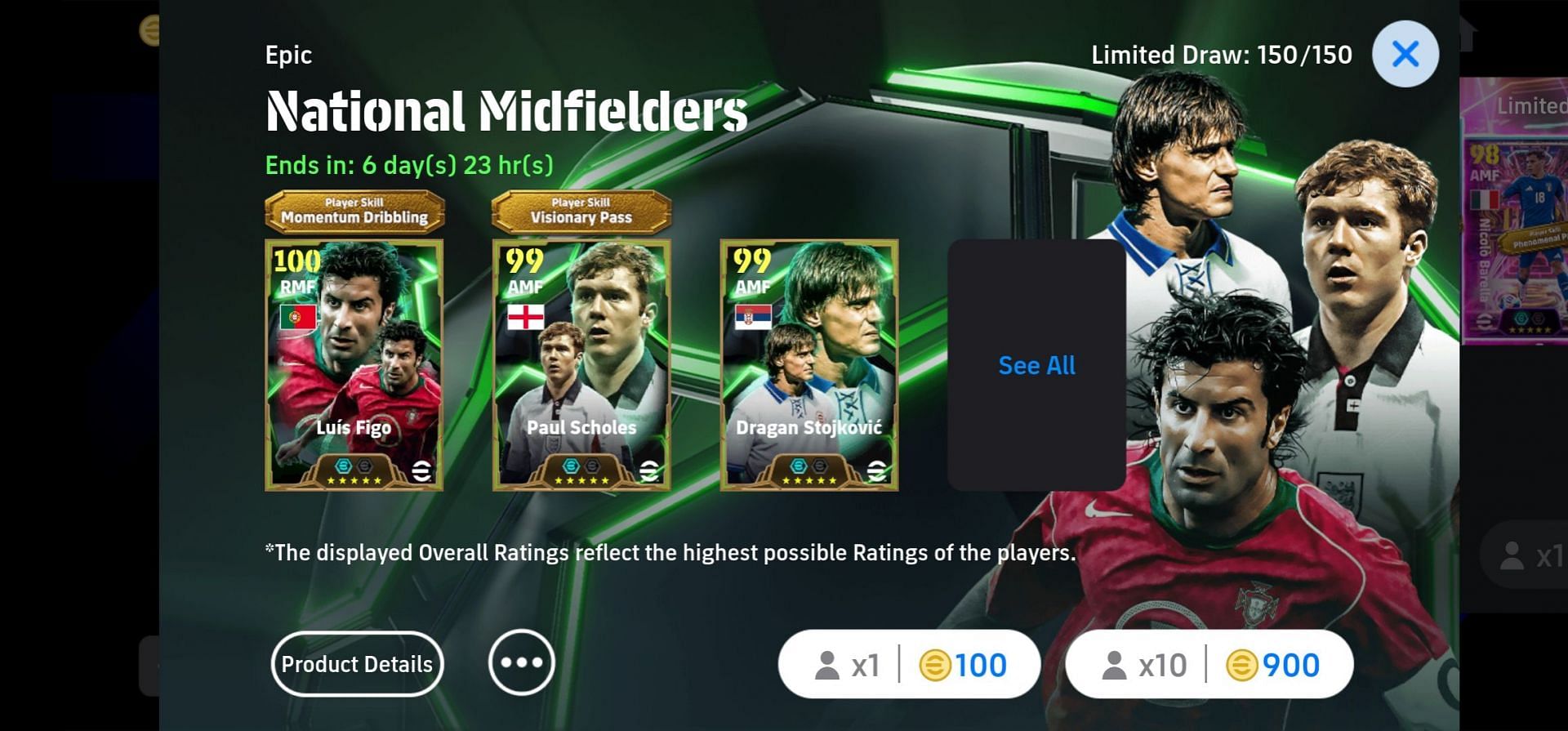 eFootball 2025 National Midfielders Special Players list is available now for next one week (Image via Konami)